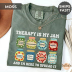 Therapy Is My Jam Shirt – Therapist, Counselor & Psychologist Comfort Colors Tee