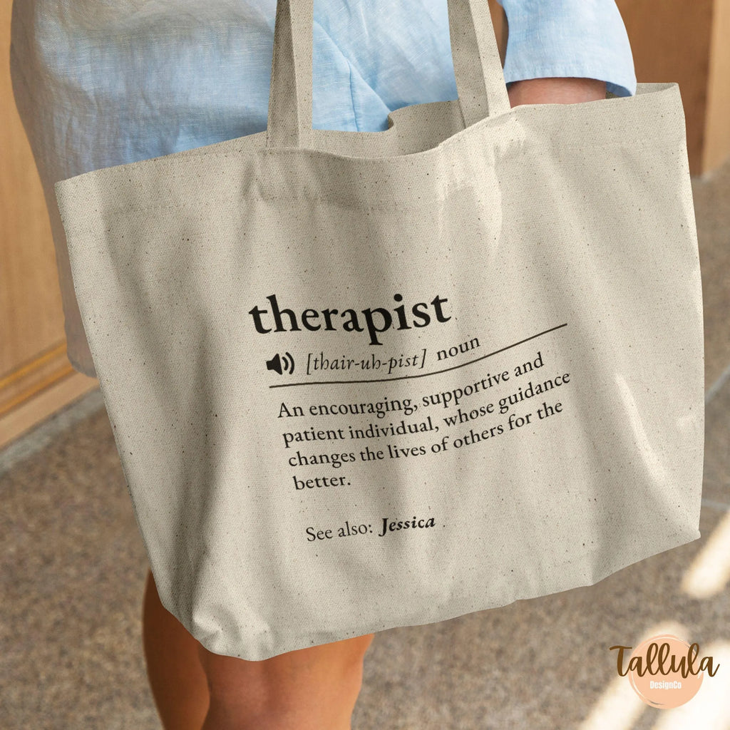 Personalized Therapist Definition Tote Bag - Counselor Gift