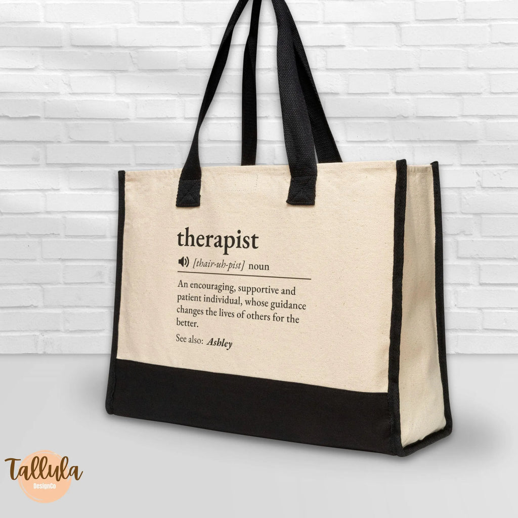 Personalized Therapist Definition Tote Bag - Counselor Gift