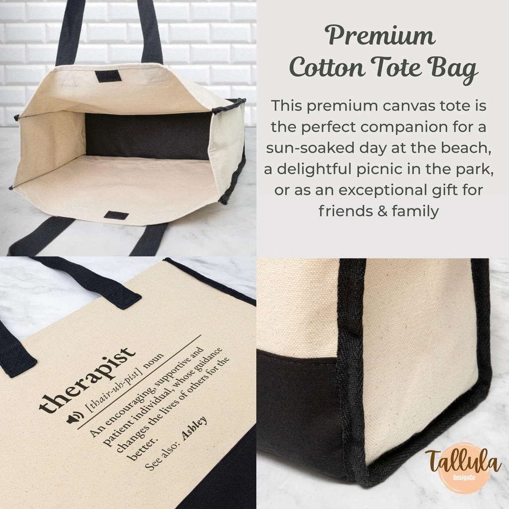 Personalized Therapist Definition Tote Bag - Counselor Gift