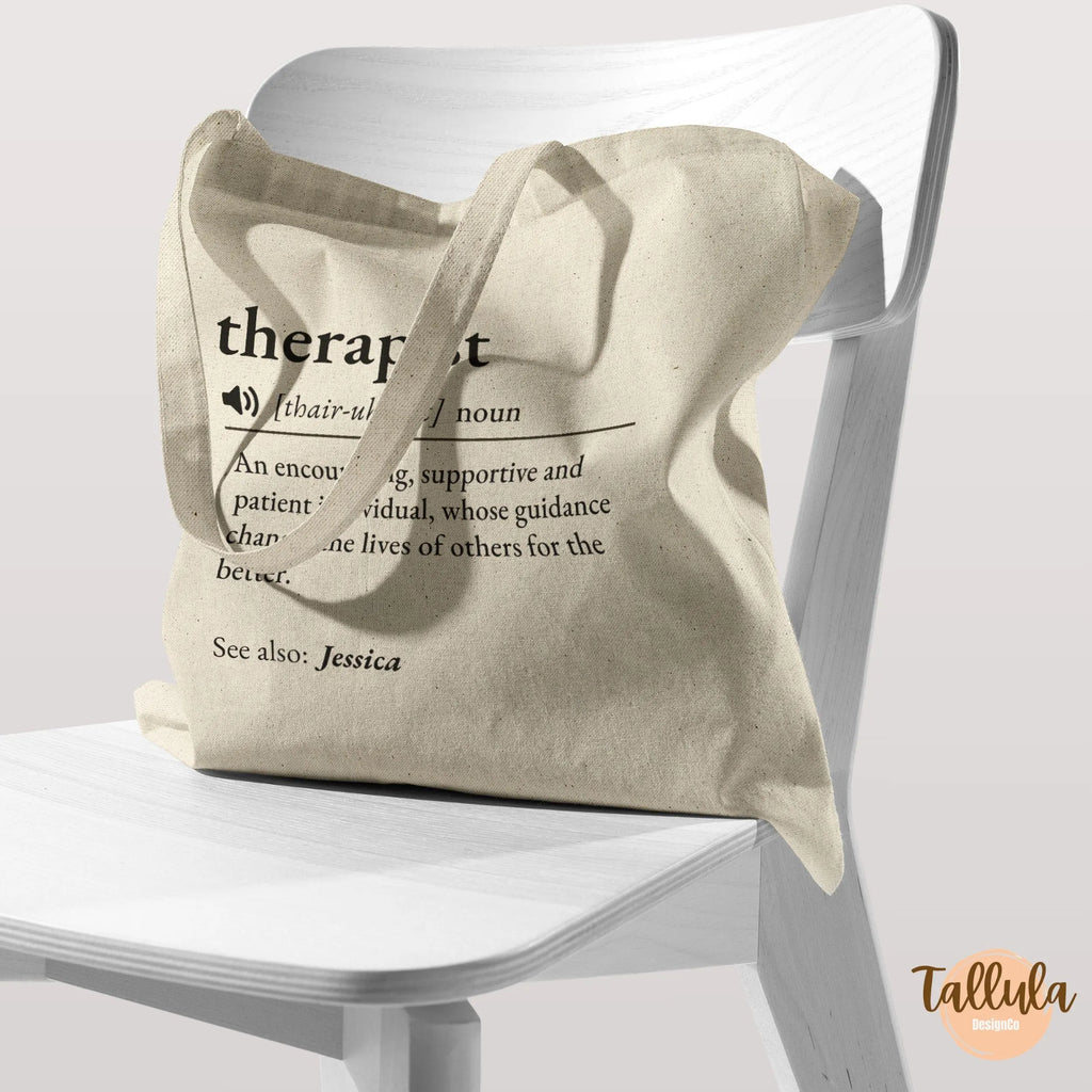 Personalized Therapist Definition Tote Bag - Counselor Gift
