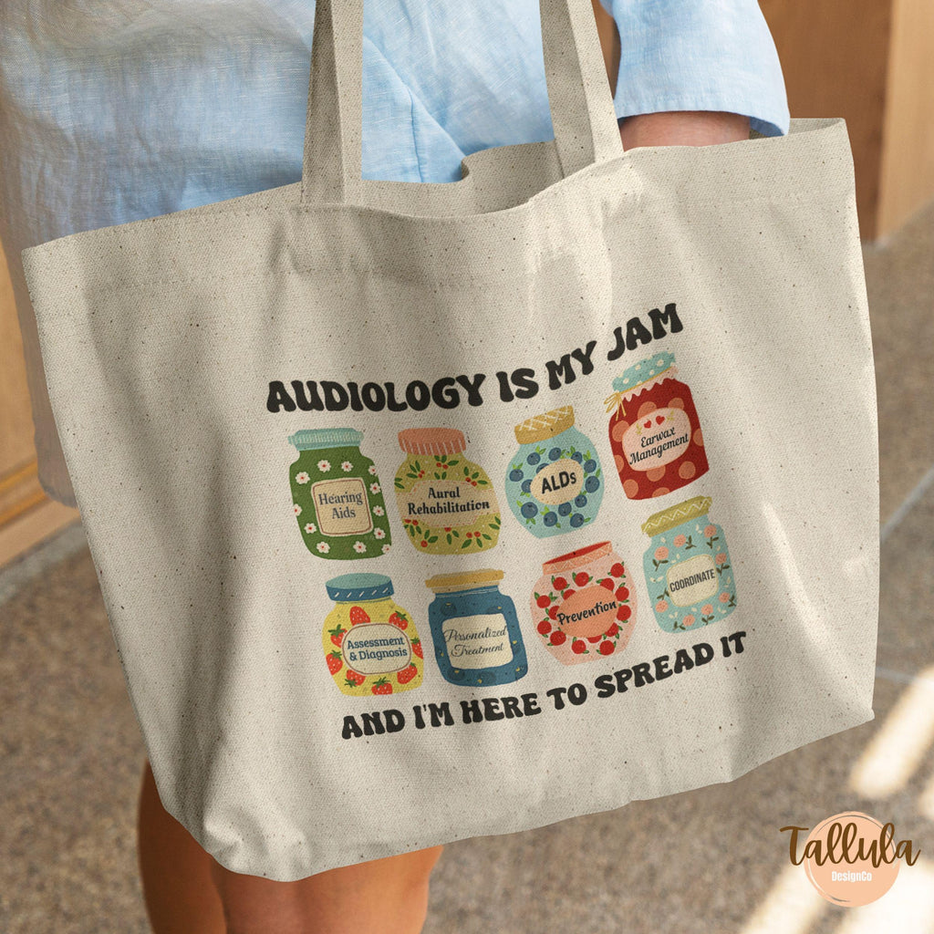 Audiology Is My Jam Canvas Tote Bag - Audiologist Gift