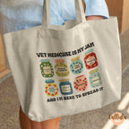 Vet Medicine is My Jam Tote Bag, Gift for Vet tech Veterinarian Doctor, DVM Veterinary Student