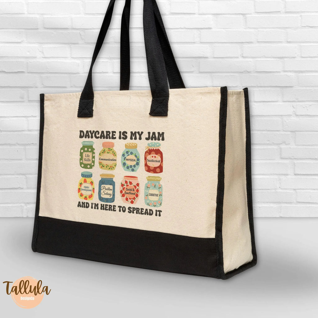 Daycare Teacher Tote Bag – “Daycare Is My Jam” – Childcare Teacher Team & Staff Gift