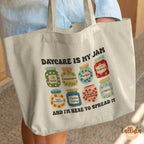 Daycare Teacher Tote Bag – “Daycare Is My Jam” – Childcare Teacher Team & Staff Gift