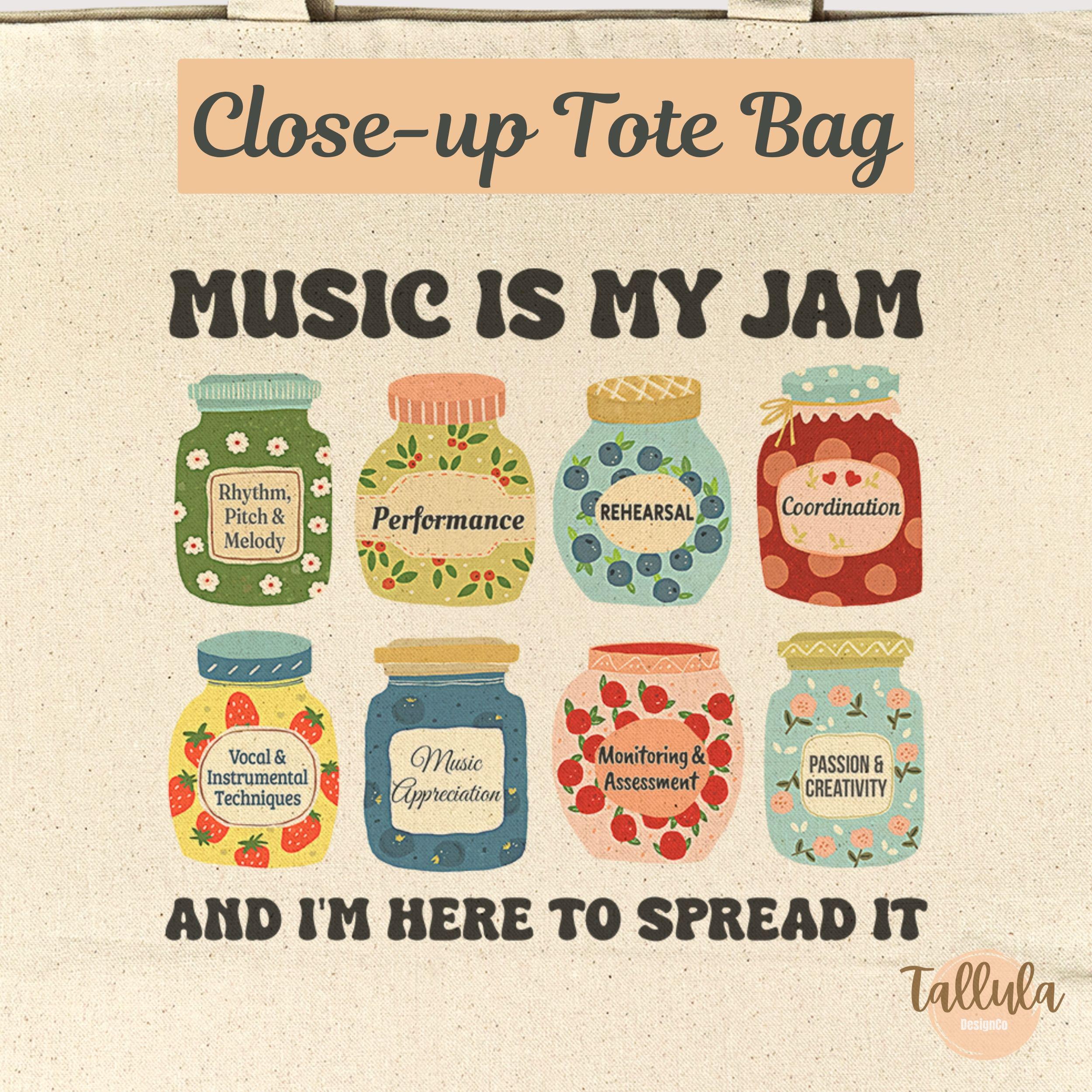 Music Is My Jam Tote Bag – Gift for Music Teacher, Educator, or Performer
