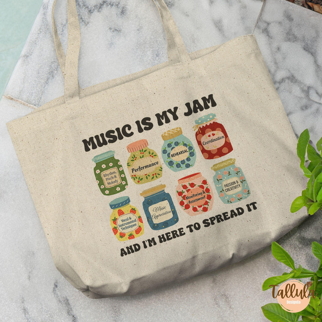 Music Is My Jam Tote Bag – Gift for Music Teacher, Educator, or Performer